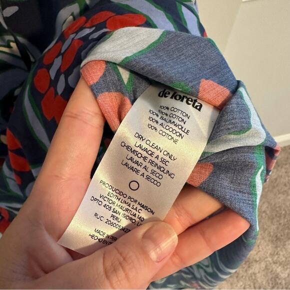 De Loreta Blue Halter Floral Red Maxi Dress XS - Picture 5 of 9